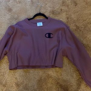 Purple Champion Cropped pullover. Size Small